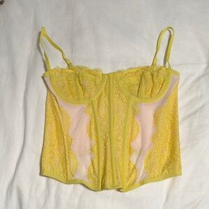 Urban yellow lace corset top